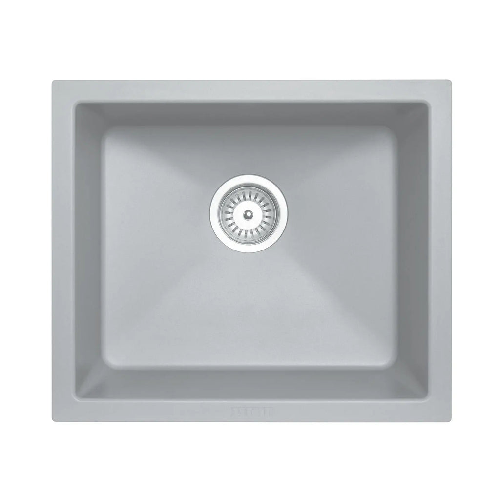Hera Bathware 533mm Concrete Grey Single Bowl Granite Kitchen/Laundry Sink Top/Flush/Under Mount 677.60 at Hera Bathware