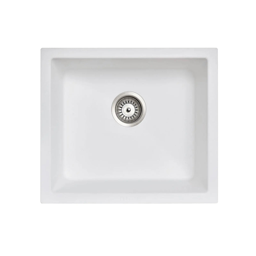 Hera Bathware 533mm Concrete Grey Single Bowl Granite Kitchen/Laundry Sink Top/Flush/Under Mount 677.60 at Hera Bathware