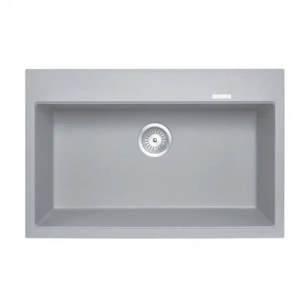 780mm Single Bowl Granite Stone Kitchen Sink Top/Under Mount Concrete Grey - Hera BathwareConcrete Granite Quartz Stone