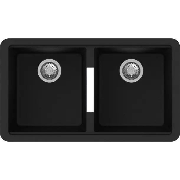 824mm Double Bowls Granite Undermount Kitchen Sink - Hera BathwareBlack Granite Quartz Stone