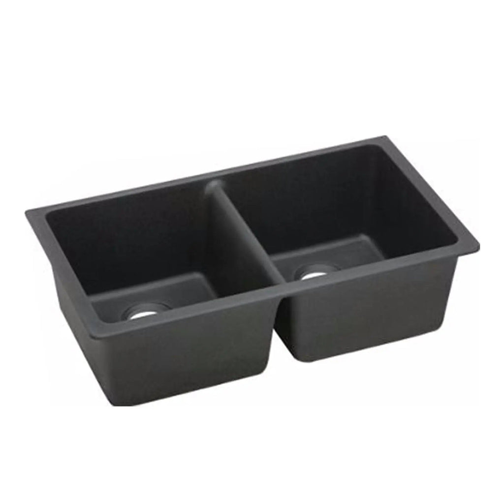 838mm Black Kitchen Sink Granite Stone Under Mount Double Bowls - Hera BathwareBlack