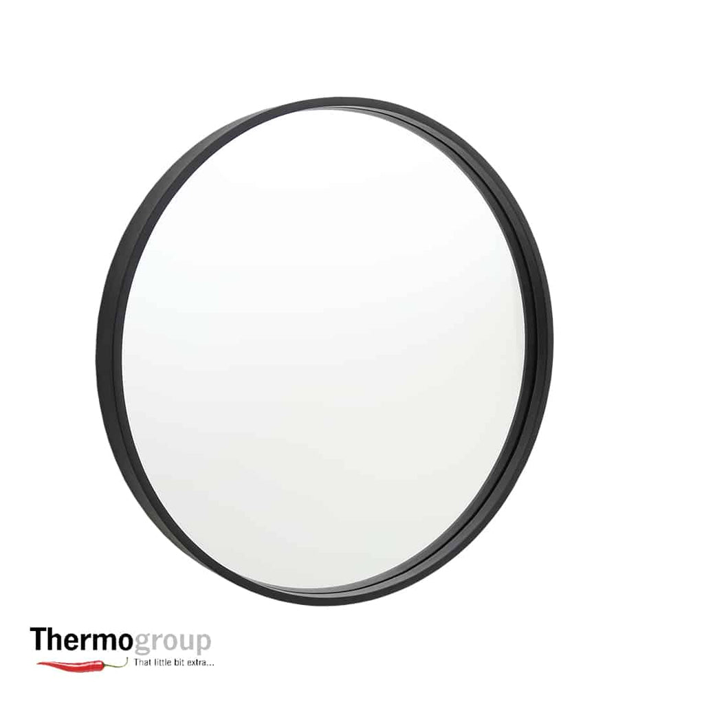 Thermogroup Round Black Frame Mirror 600/900mm 439.00 at Hera Bathware