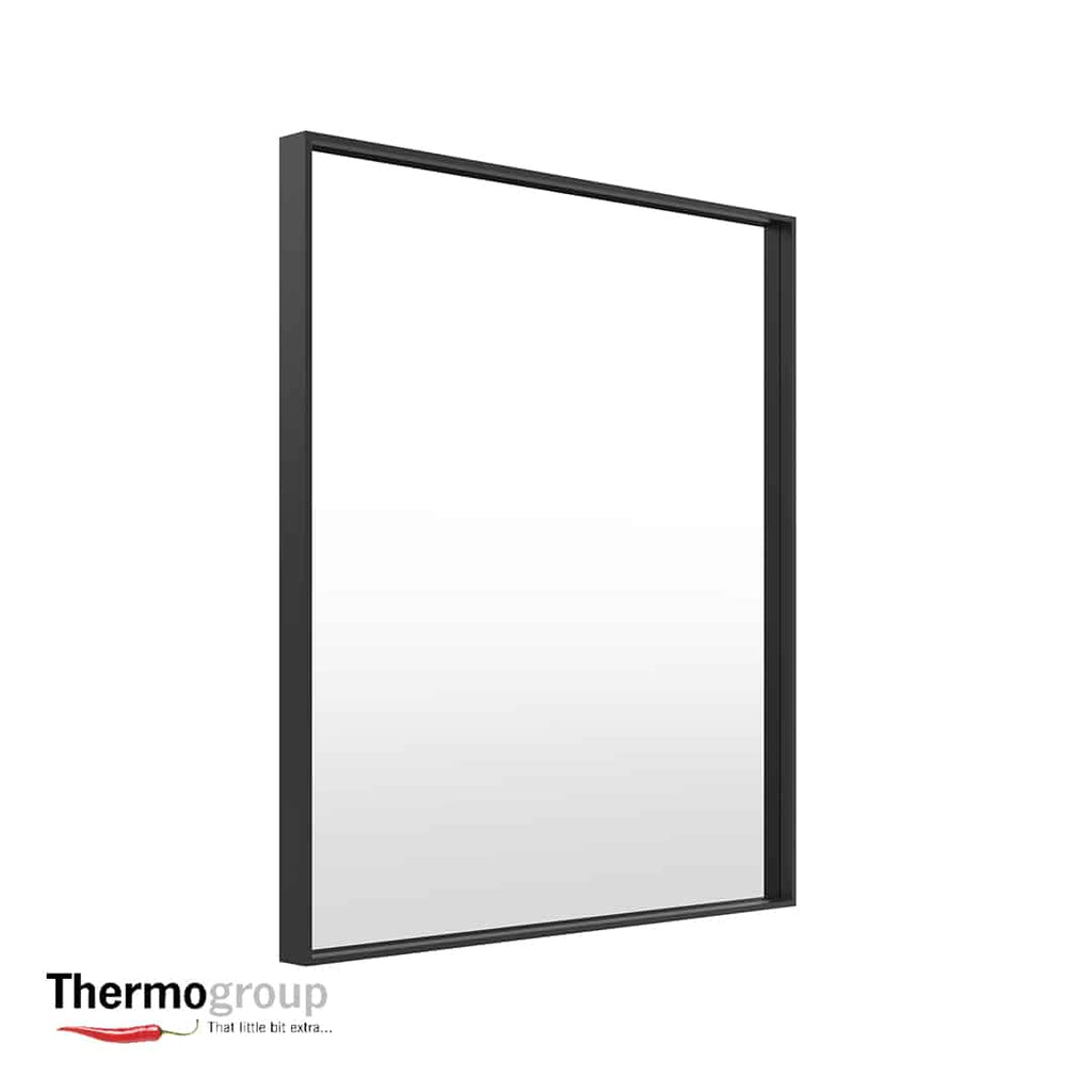 Thermogroup Square Black Frame Mirror 750(W)x900(H)mm 559.00 at Hera Bathware