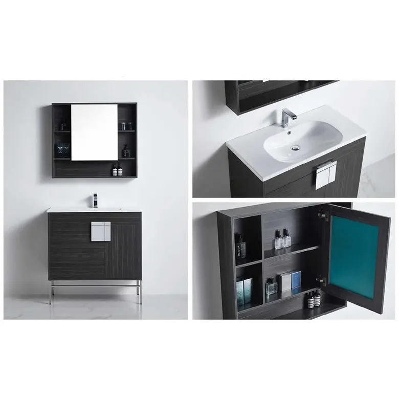 BNK Black Marquina Bathroom Vanity with Unique Square Handle 559.00 at Hera Bathware