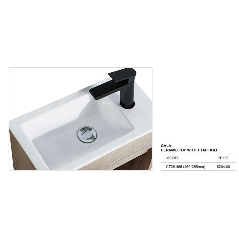 Aulic Brant Gloss White Wall Hung Mini Vanity 465mm  at Hera Bathware