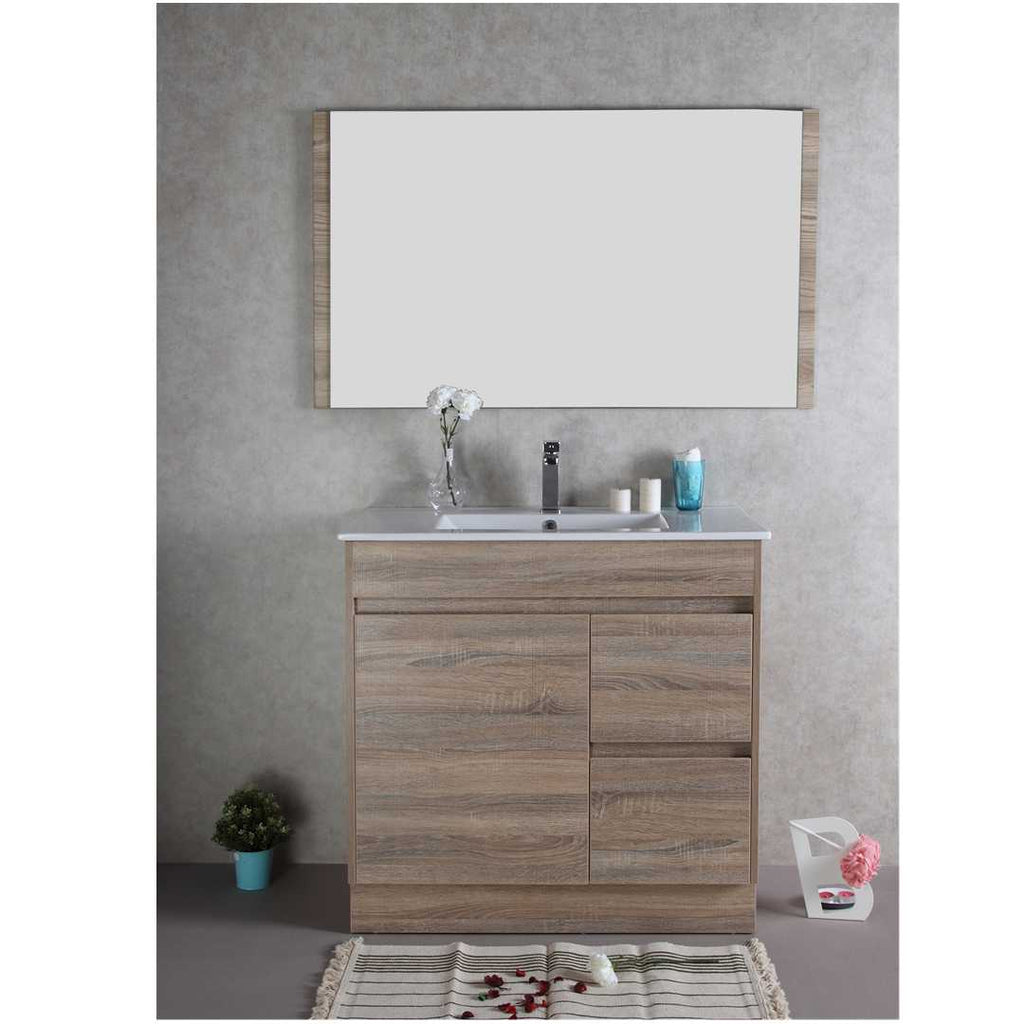 Aulic Grace Timber Look Free Standing Vanity 900mm Drawers on Left 545.00 at Hera Bathware