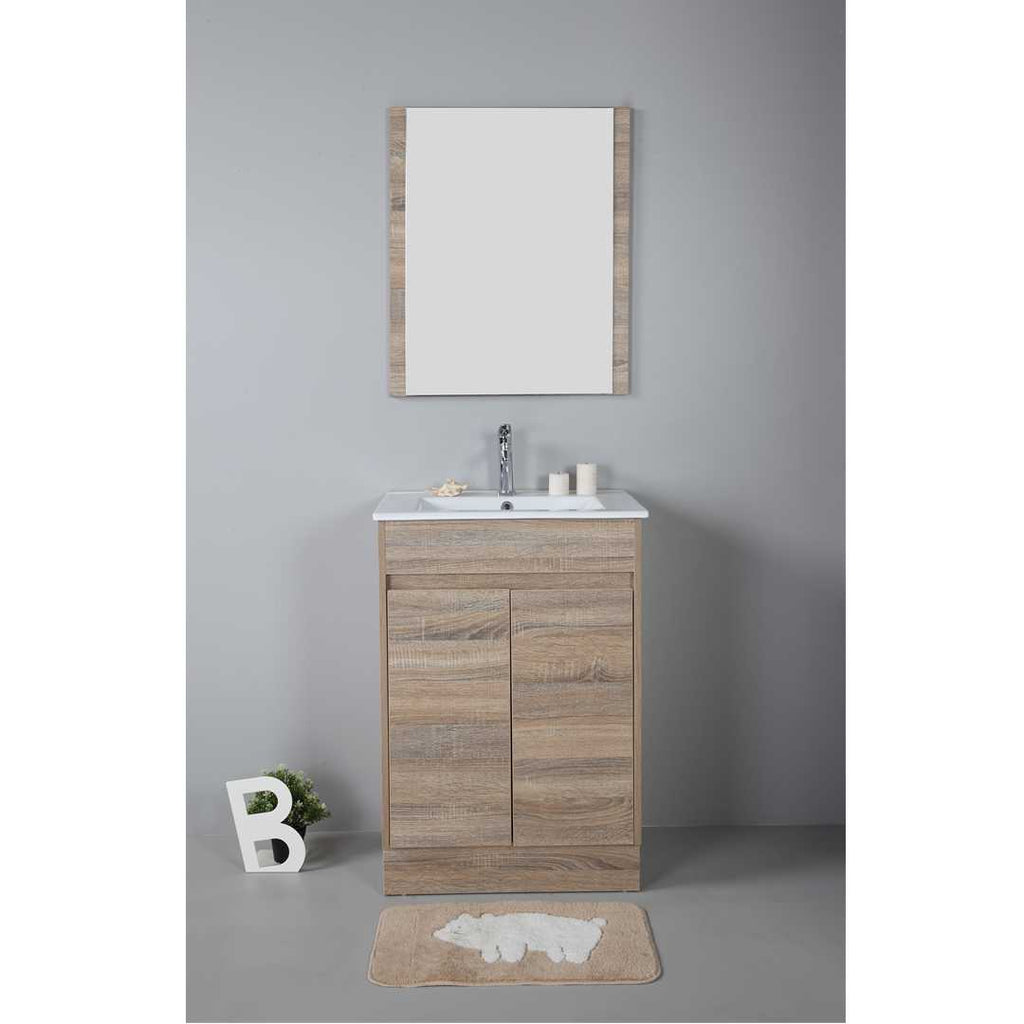 Aulic Grace Timber Look Free Standing Vanity 900mm Drawers on Right  at Hera Bathware