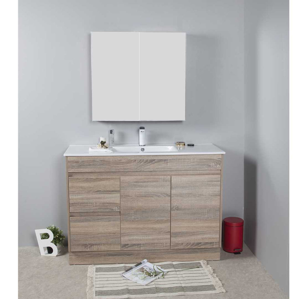Aulic Grace Timber Look Free Standing Vanity 900mm Drawers on Right  at Hera Bathware