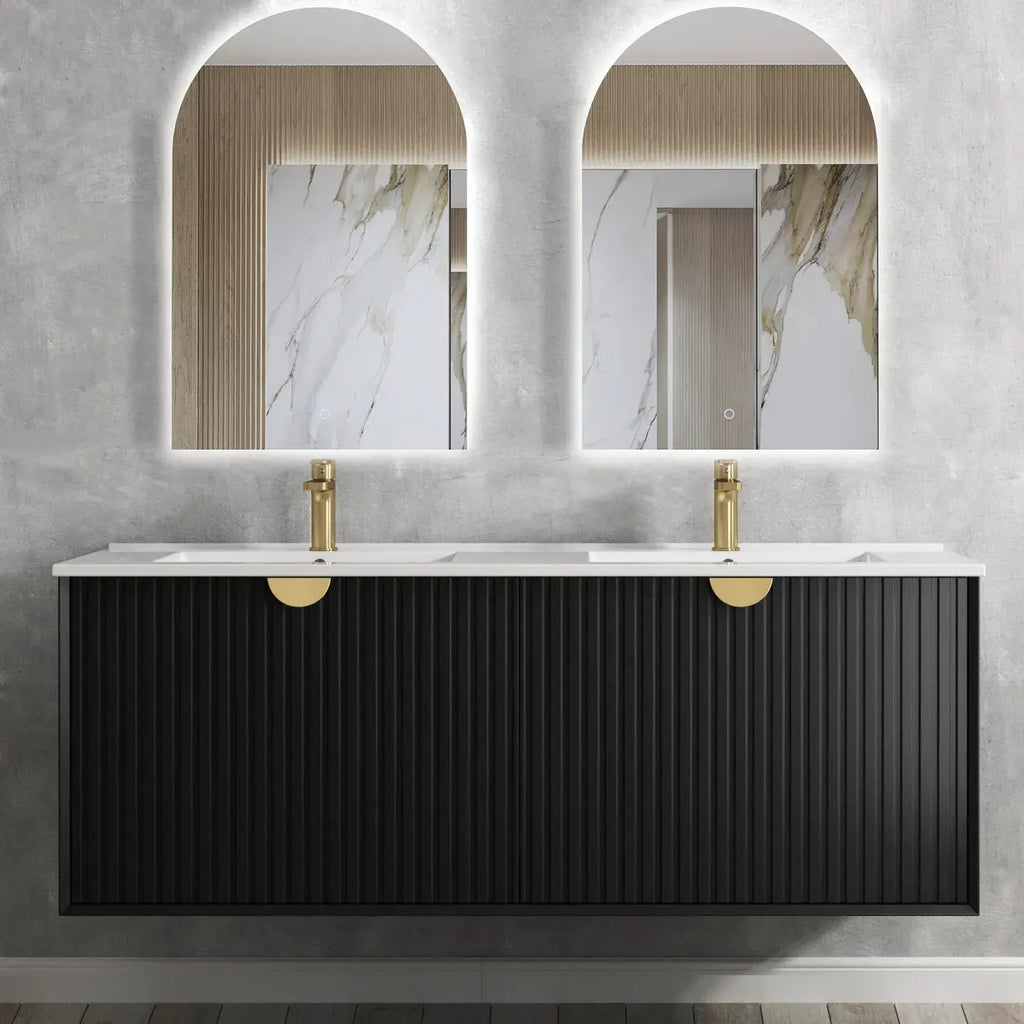 Hera Bathware Hamson 1500mm Satin Black Wall Hung Vanity  at Hera Bathware