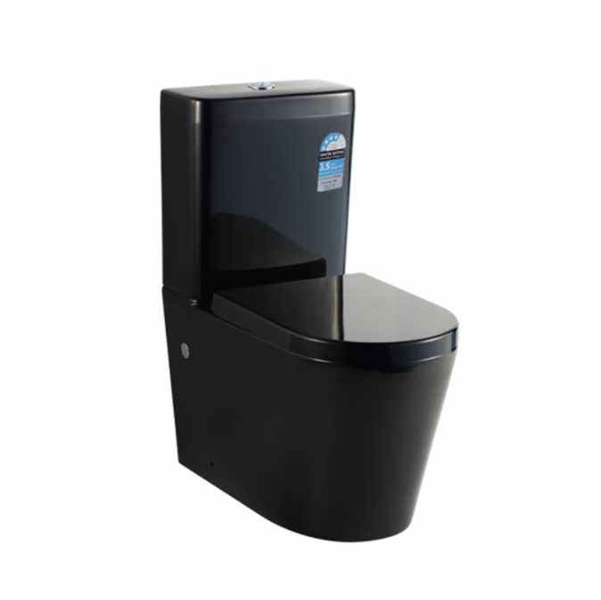 KDK Bathware Kasey Box Rim Toilet Suite - Gloss Black toliet suite 615.00 at Hera Bathware