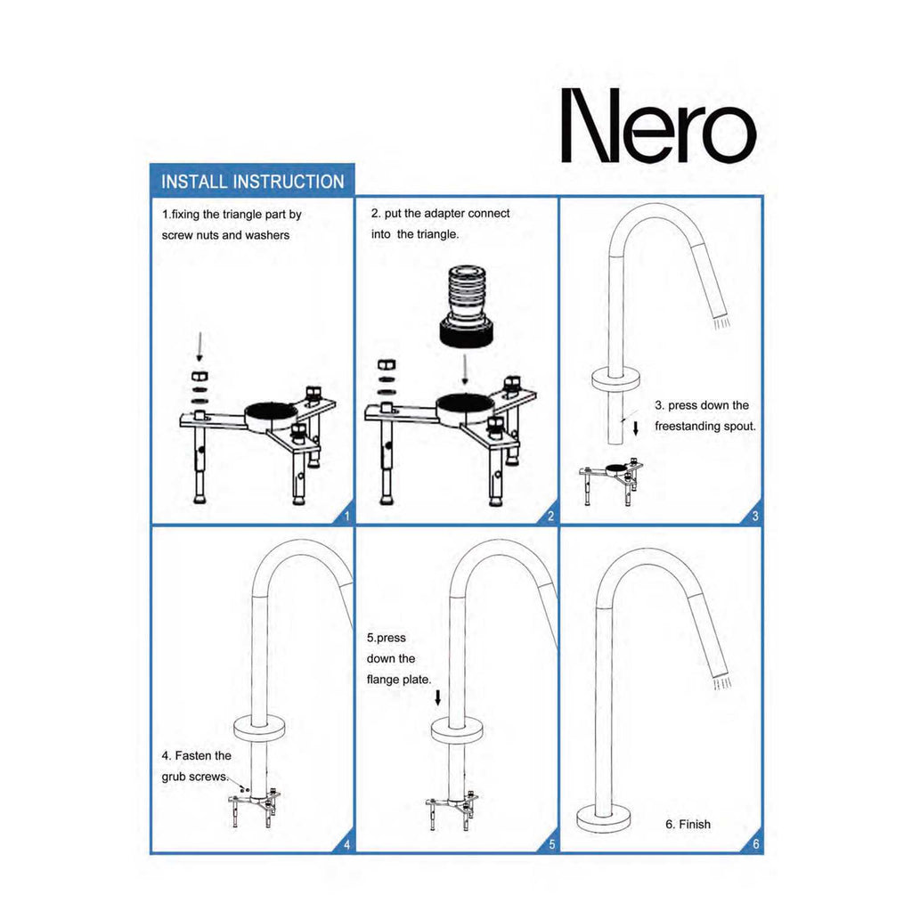 Nero MECCA Floor Mount Bath Spout only - Chrome  at Hera Bathware