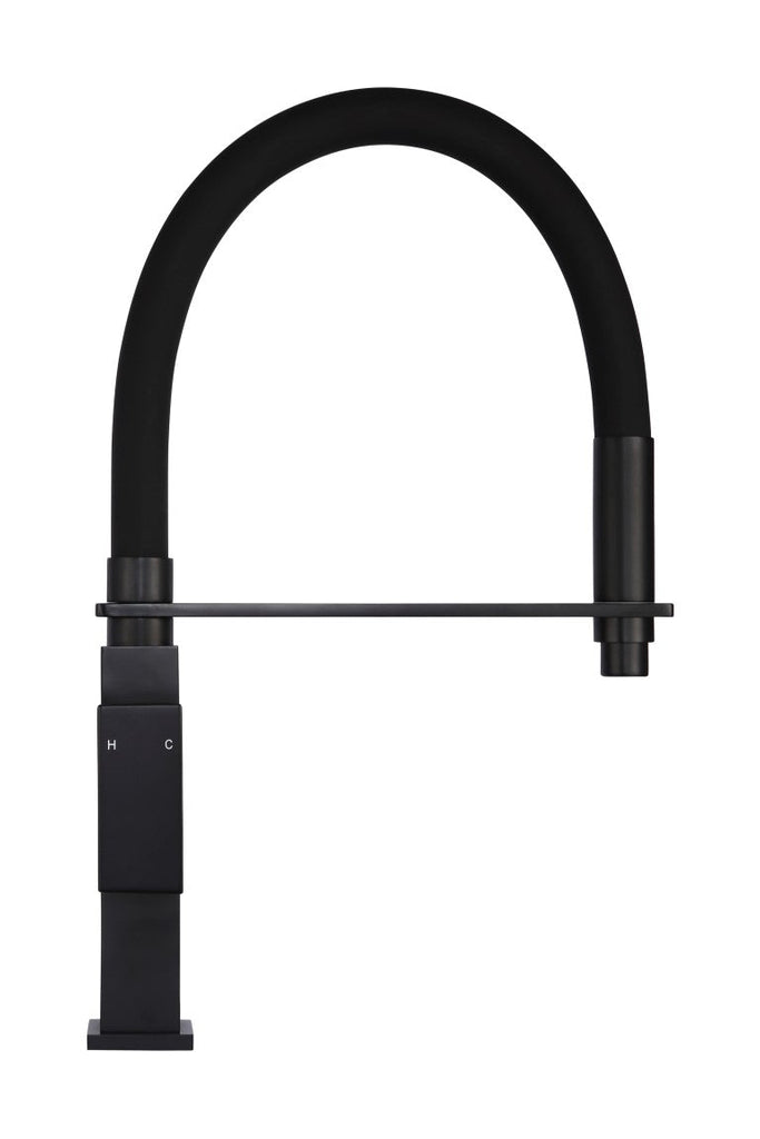 Meir Square Flexible Kitchen Mixer Tap - Matte Black | Hera Bathware