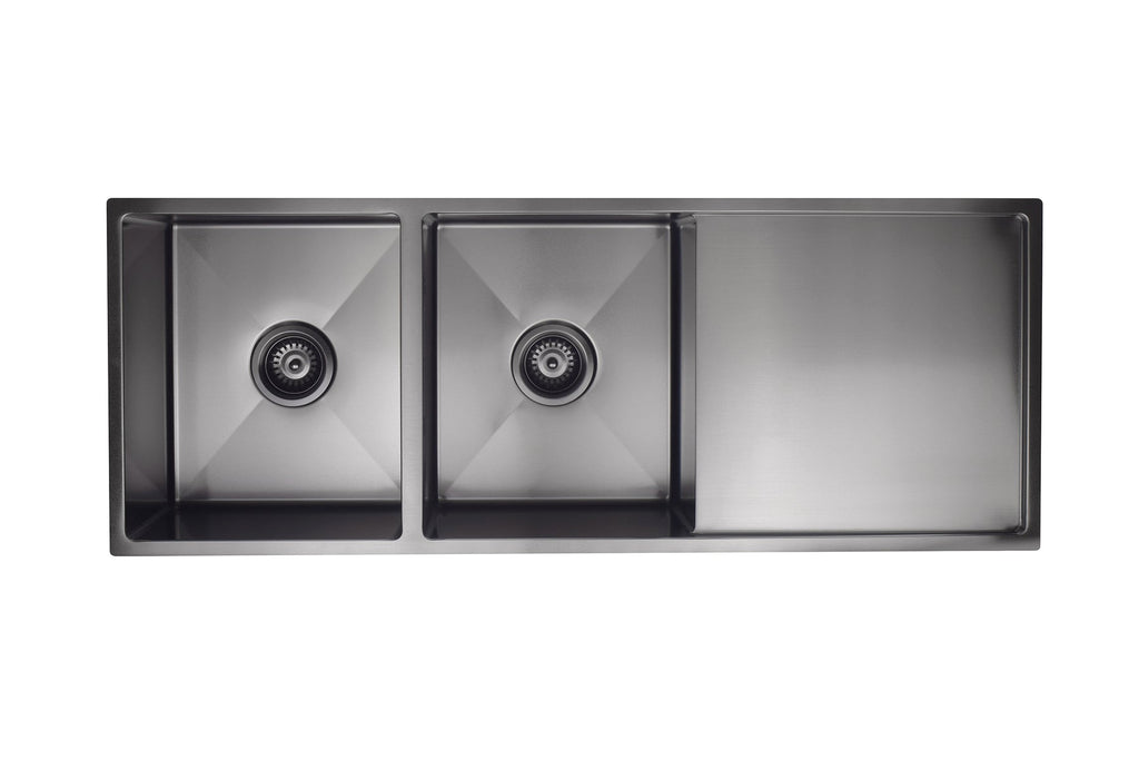 Meir Lavello Kitchen Sink - Double Bowl & Drainboard 1160 x 440mm | Hera Bathware