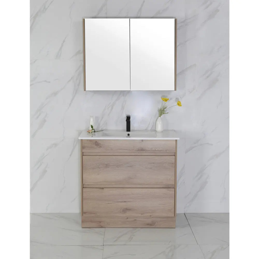 Aulic Max Timber Look Free Standing Vanity 1800mm Double Bowls  at Hera Bathware