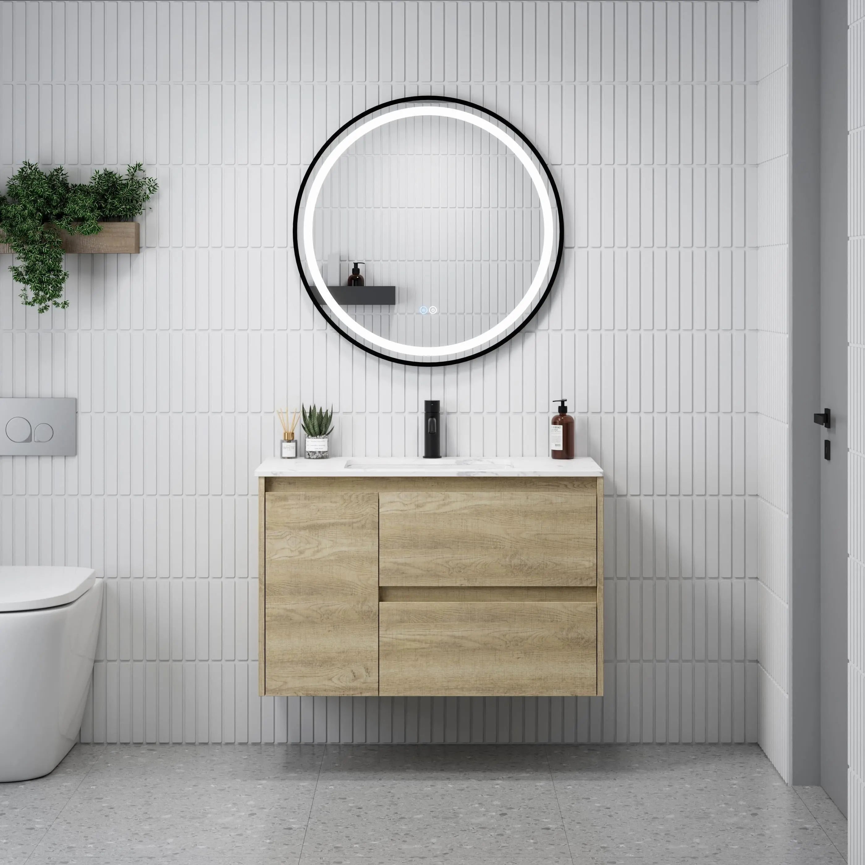 shop from factory $509 wall hung timber vanity 900mm - hera bathware
