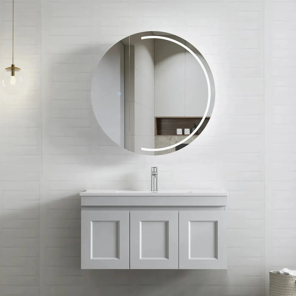 Hera Bathware Milan Satin Grey 900mm Wall Hung Vanity  at Hera Bathware