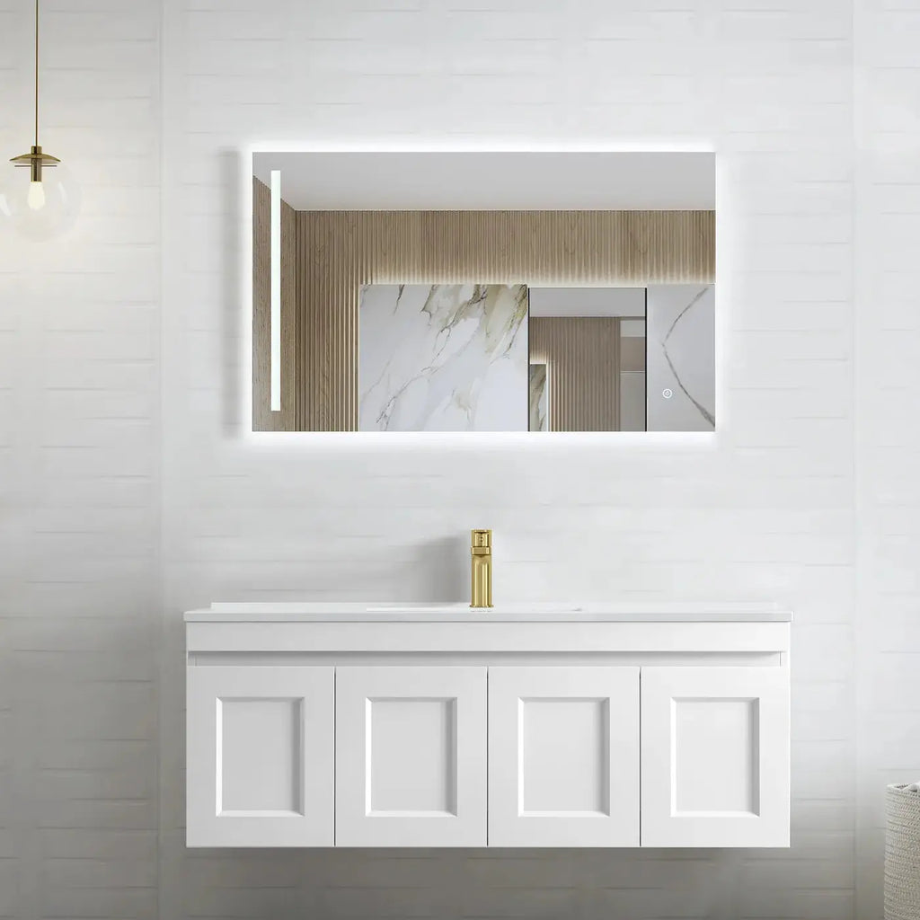 Hera Bathware Milan Satin White 1200mm Wall Hung Vanity 840.46 at Hera Bathware