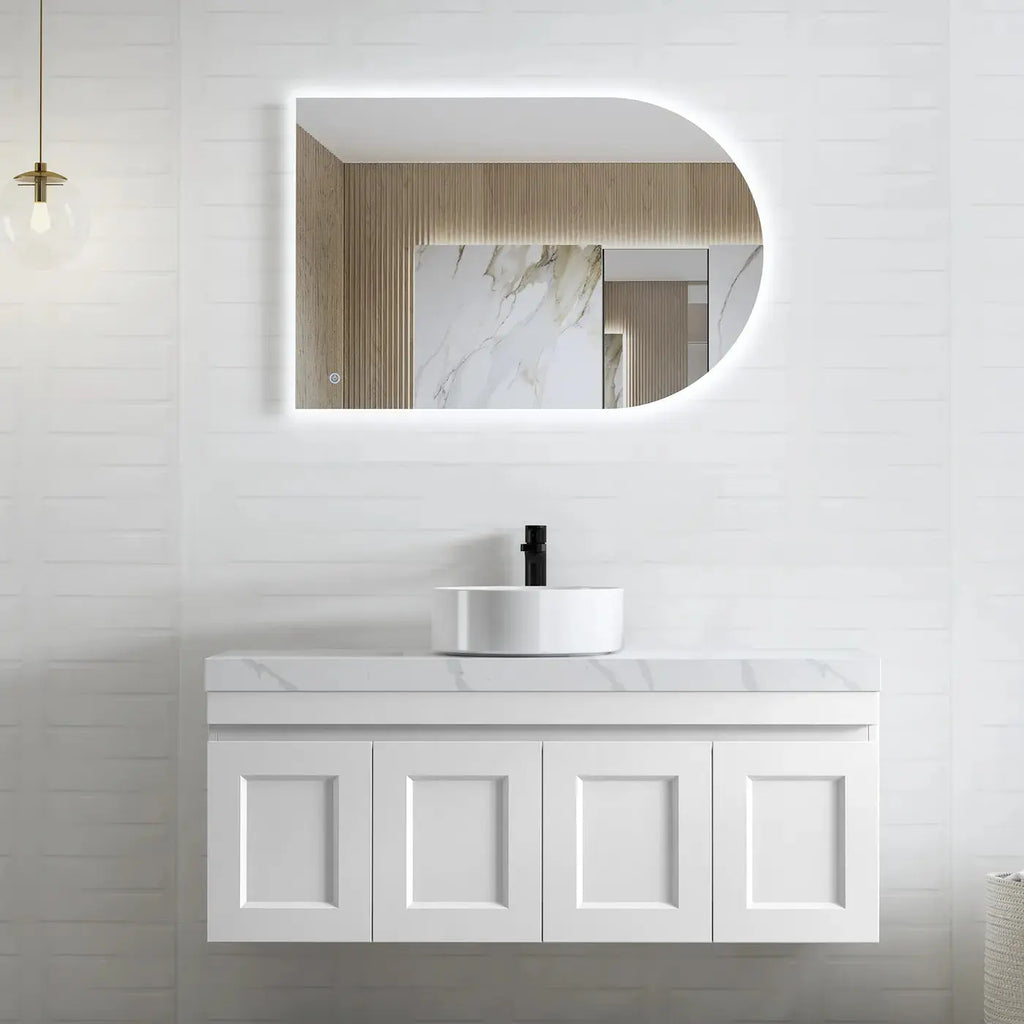 Hera Bathware Milan Satin White 1200mm Wall Hung Vanity  at Hera Bathware