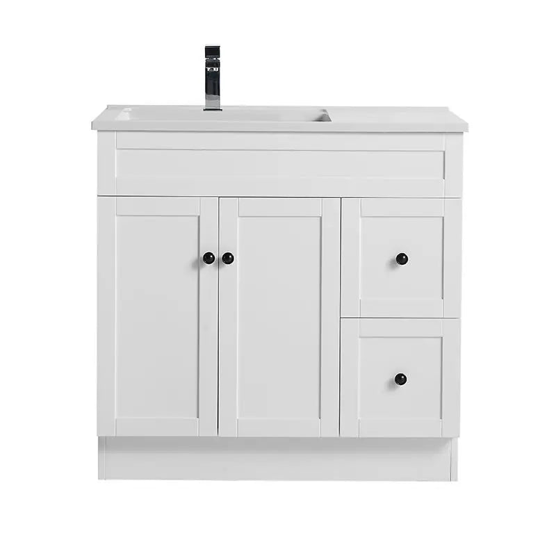 BNK Noble Free Standing 900mm Satin White Bathroom Cabinet 518.00 at Hera Bathware