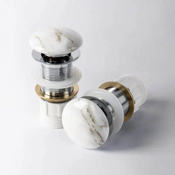 Eight Quarters Round Surface Pop Up Waste - Marble 60.00 at Hera Bathware