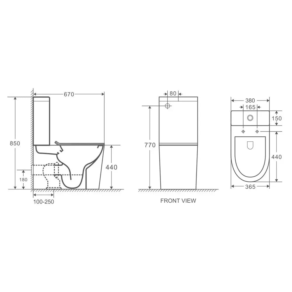 Best Bm T2125A Back to Wall Rimless Toilet Suite  at Hera Bathware