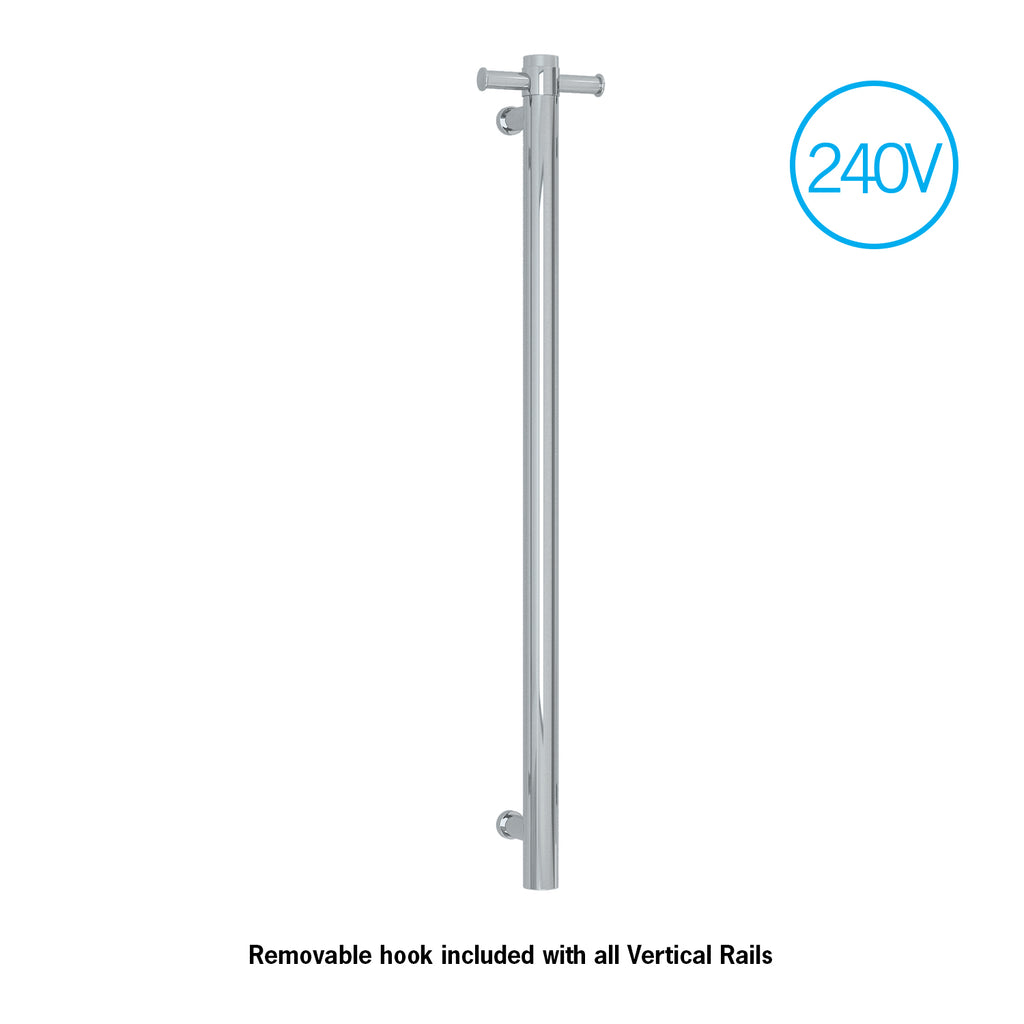 Thermogroup Thermogroup VSH900H Round 240Volt Vertical Single Heated Towel Rail-W142xH900xD100mm 319.00 at Hera Bathware