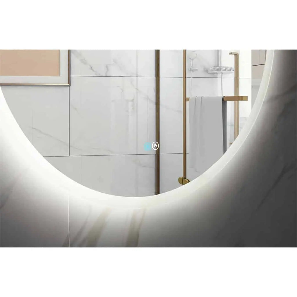Louis Marco VIBE Circular Frosted edge Frame-Less LED Mirror 600/750/900mm  at Hera Bathware