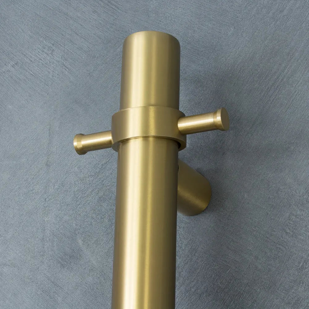Radiant Vertical Single Heated Towel Bar (12v) - Brushed Gold  at Hera Bathware
