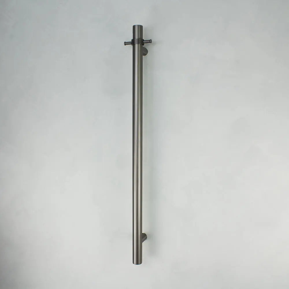 Radiant Vertical Single Heated Towel Bar (12v) - Gun Metal Grey  at Hera Bathware