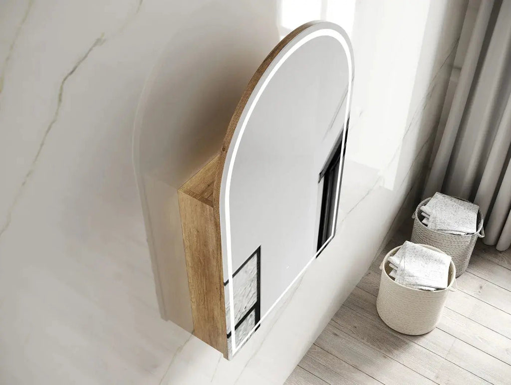 Archie LED Shaving Cabinet | OTTI - Hera BathwareNatural Oak
