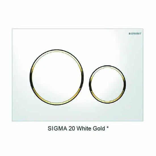 Avis Matte White in wall Toilet With Geberit Cistern - Hera BathwareMatte WhiteSigma 20 White * Gold
