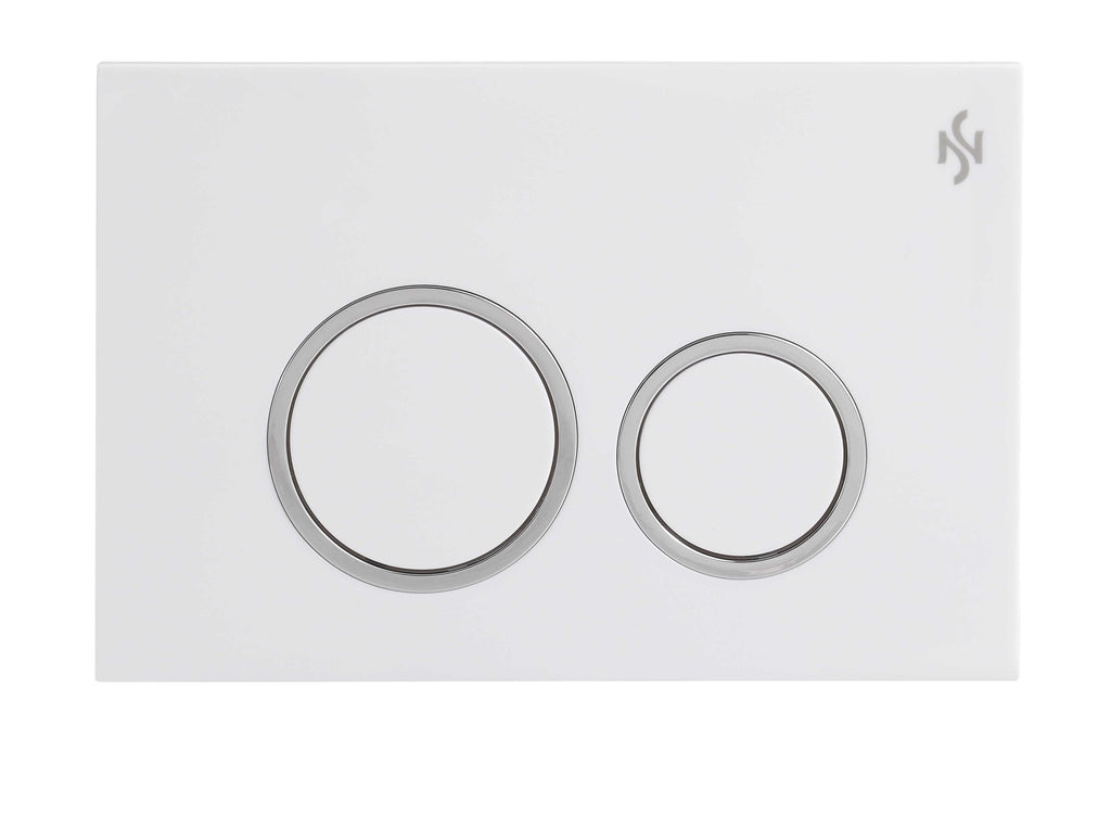 Avis Matte Whtie in wall Toilet With R&T Cistern - Hera BathwareMatte WhiteABS FLUSH PANEL WHITE ROUND