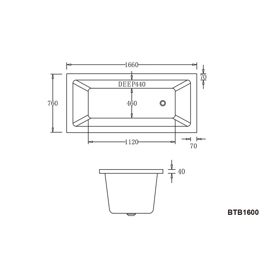 BARI Drop In Spa Bathtub - Hera Bathware1500mm6 mini Jet 0 Large Jet