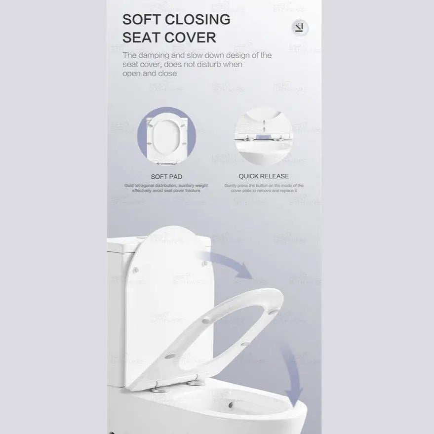 Benson Wall Faced Gloss White Rimless Toilet Suite - Hera BathwareGloss White