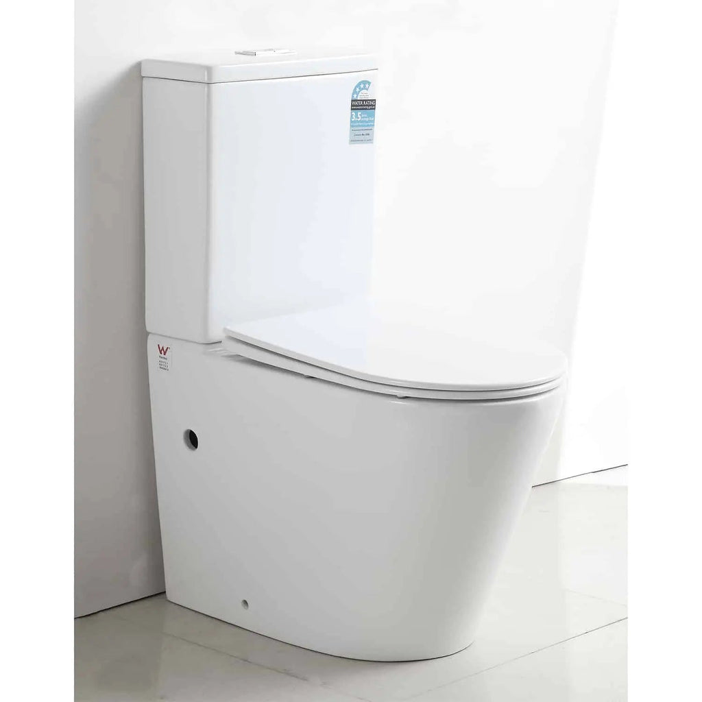 Benson Wall Faced Gloss White Rimless Toilet Suite - Hera BathwareGloss White