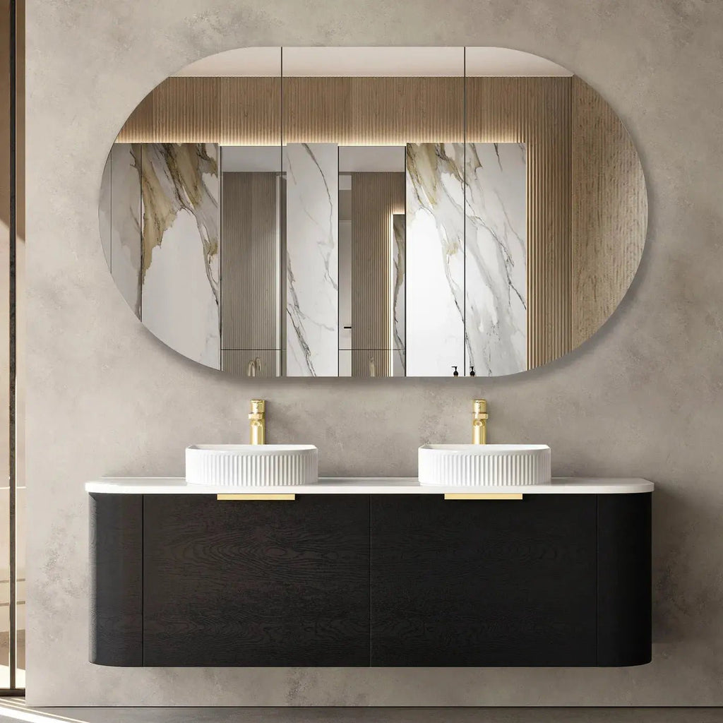 Bondi Black Oak 1500mm Wall Hung Vanity - Hera Bathware