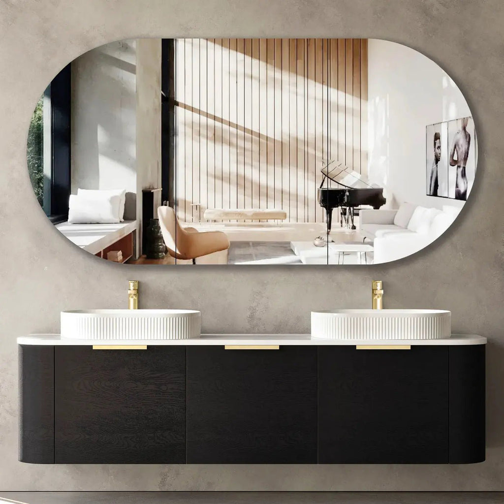 Bondi Black Oak 1800mm Wall Hung Vanity - Hera Bathware