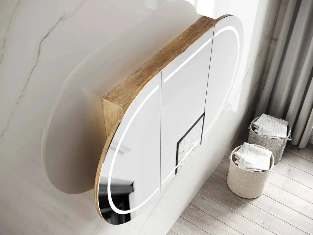 Bondi LED Shaving Cabinet 900/1200/1500/1800mm - Hera BathwareNatural Oak1200mm