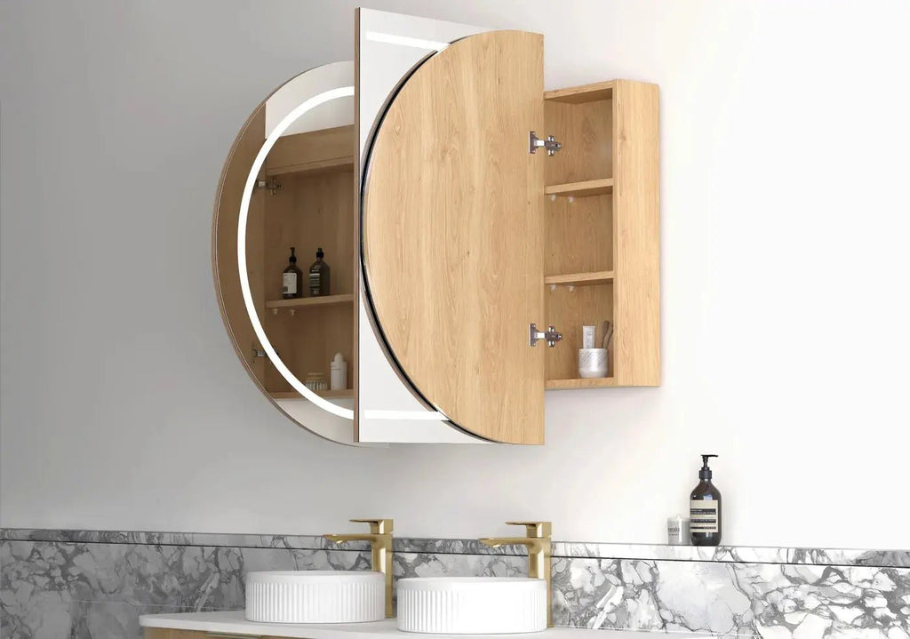 Bondi LED Shaving Cabinet 900/1200/1500/1800mm - Hera BathwareBlack Oak1500mm