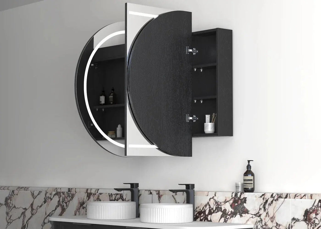 Bondi LED Shaving Cabinet 900/1200/1500/1800mm - Hera BathwareBlack Oak1500mm