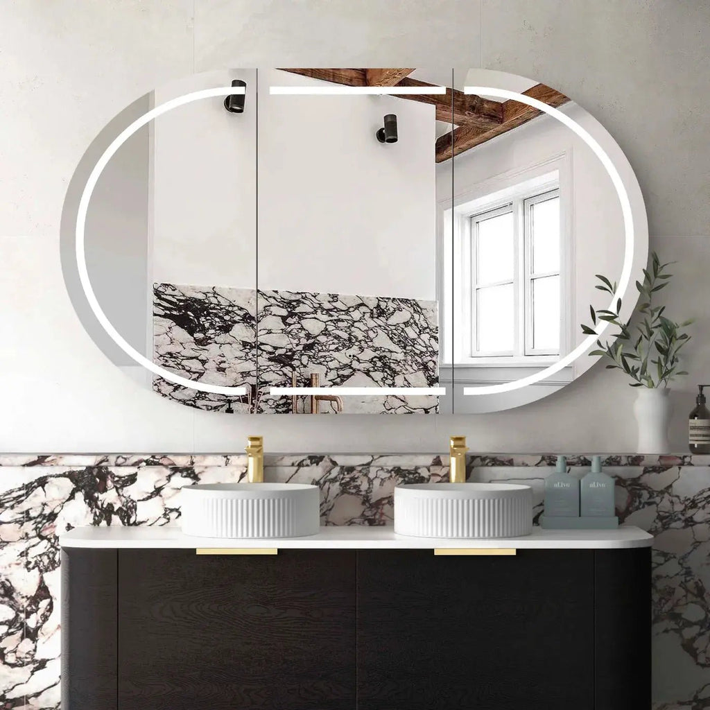 Bondi LED Shaving Cabinet 900/1200/1500/1800mm - Hera BathwareBlack Oak1500mm