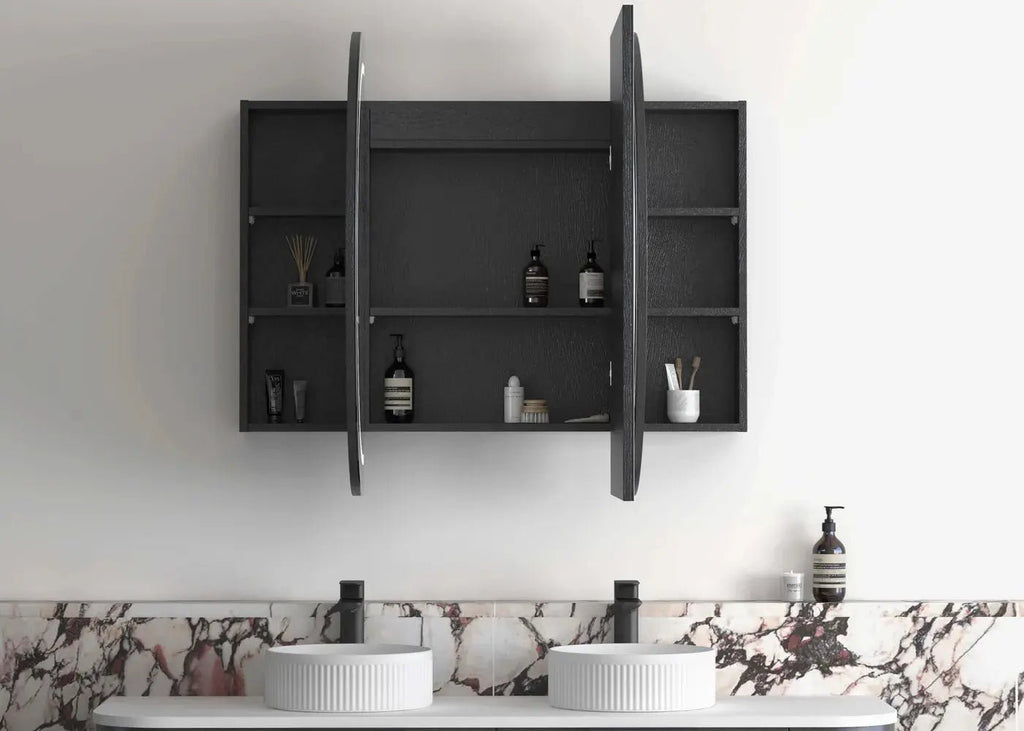 Bondi LED Shaving Cabinet 900/1200/1500/1800mm - Hera BathwareBlack Oak1500mm