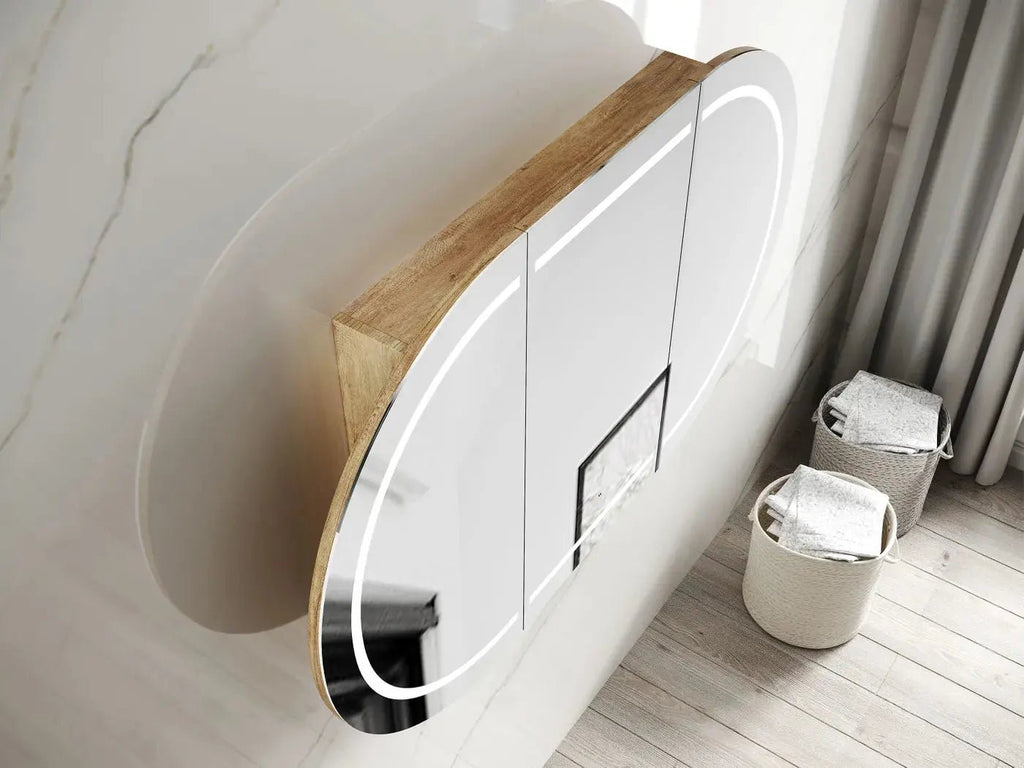Bondi LED Shaving Cabinet 900/1200/1500/1800mm - Hera BathwareBlack Oak1500mm