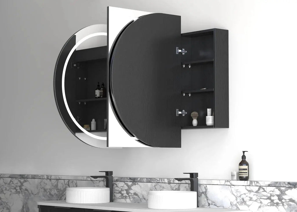 Bondi LED Shaving Cabinet 900/1200/1500/1800mm - Hera BathwareBlack Oak1500mm