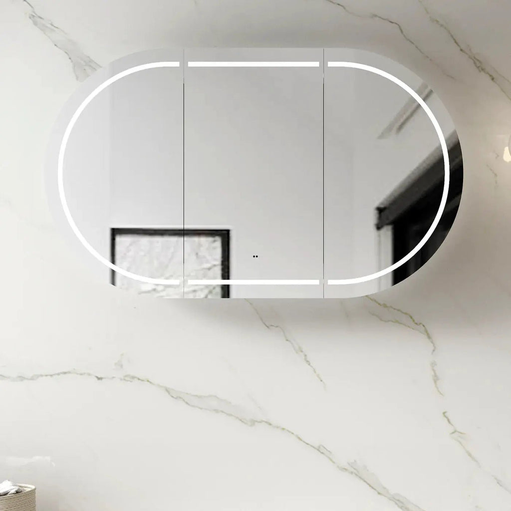 Bondi LED Shaving Cabinet 900/1200/1500/1800mm - Hera BathwareMatte White1500mm