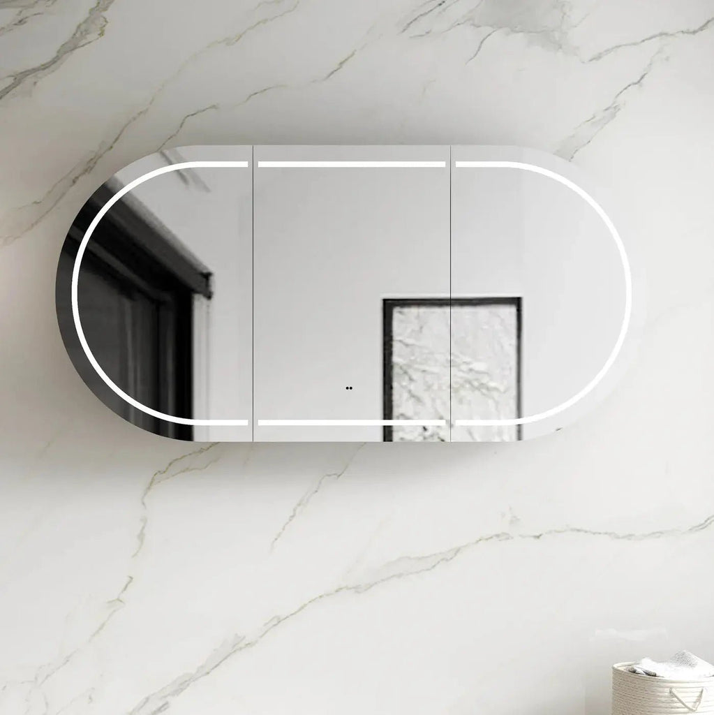 Bondi LED Shaving Cabinet 900/1200/1500/1800mm - Hera BathwareMatte White1800mm