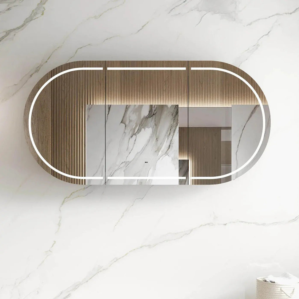 Bondi LED Shaving Cabinet 900/1200/1500/1800mm - Hera BathwareNatural Oak1800mm