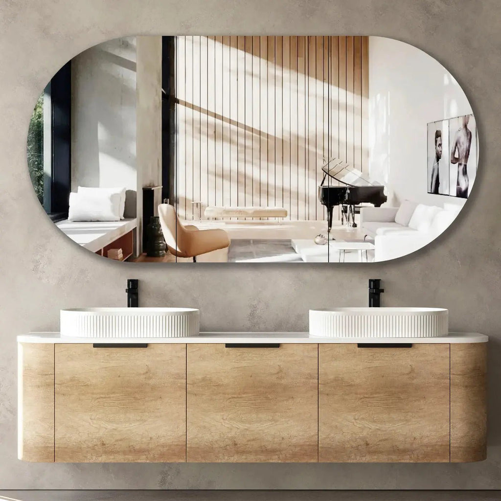 Bondi Natural Oak 1800mm Wall Hung Vanity - Hera Bathware