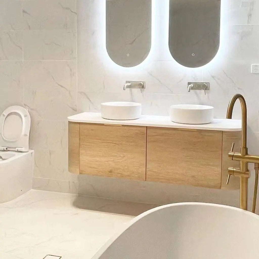 Bondi Natural Oak 1800mm Wall Hung Vanity - Hera Bathware