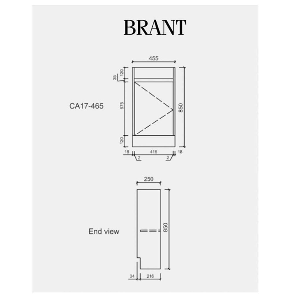 Brant Gloss White Free Standing Mini Vanity 465mm - Hera BathwareCabinet Only